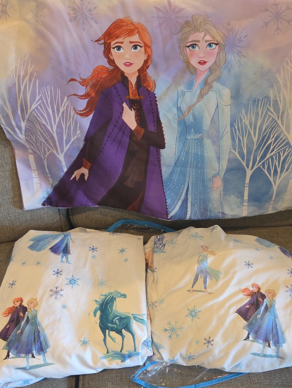 Girls' Frozen II Anna & Full Sheet Set - Purple & Light Blue